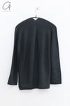 SWAYING 24 Autumn and Winter Seamless V-neck Pullover SW-SW24AW1T31-SH Black